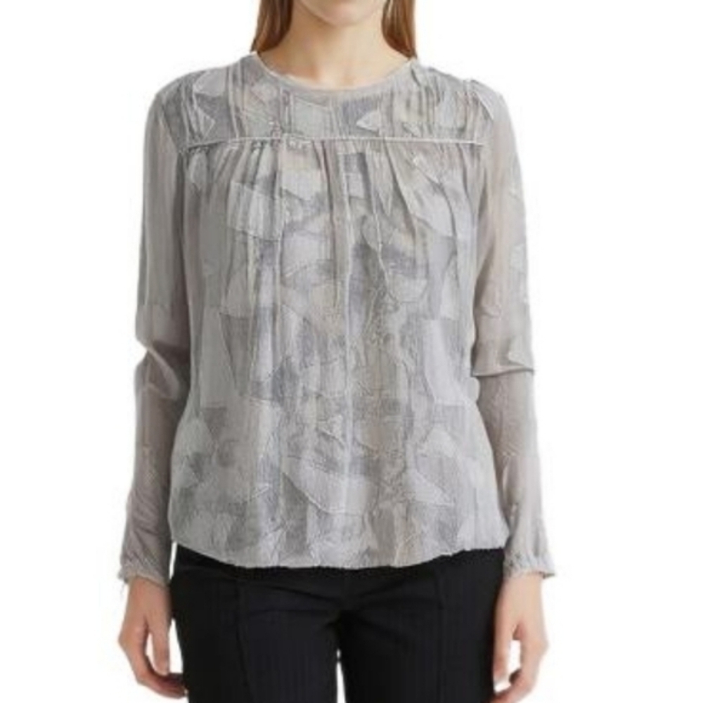 Aritzia Wilfred Le Fou Silk Blouse Sheer Lightweight Women M Romantic